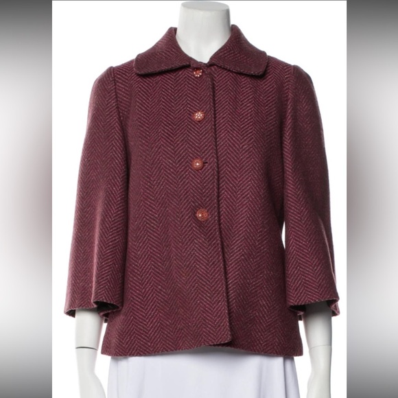 Rebecca Taylor Women's Pink and Brown Jacket Sz 6
